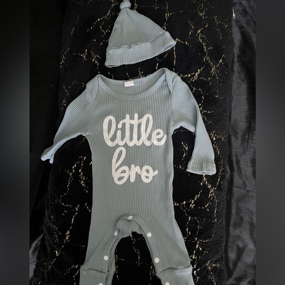 Little Bro Baby One Piece Set - Blue